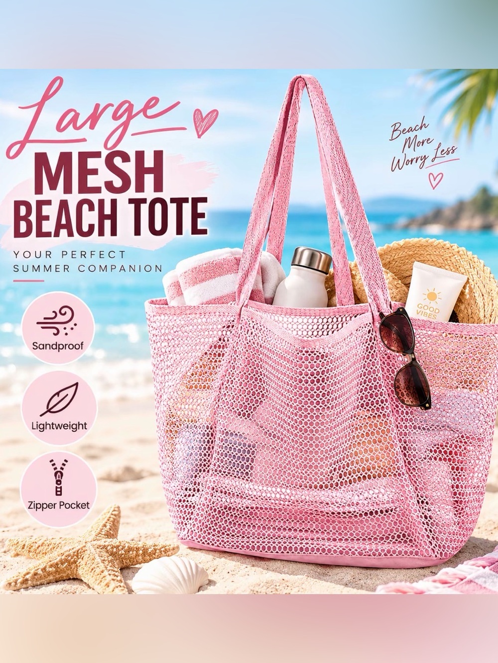 LARGE MESH TOTE BAG (NWOT)